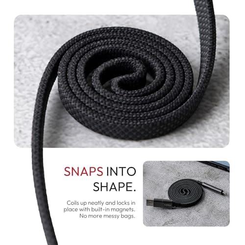Capes MagLock 4-In-1 Magnetic Fast Charging Cable 240W PD | Flat Braided 1m Cable With E-Marker Chip | Multi Connector for Phones Laptops & Tablets 2