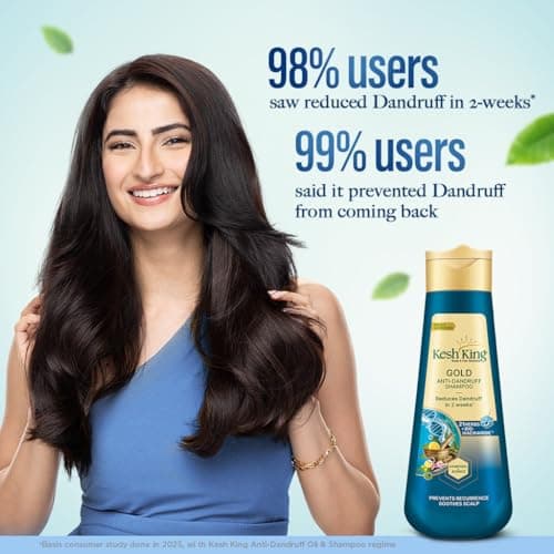 Kesh King Gold Anti-Dandruff Shampoo with 21 Herbs + Bio Niacinamide for Men & Women I 99% Users saw reduced dandruff in 2-weeks* I Eliminates dandruff & maintains scalp moisture, 1000ml 3