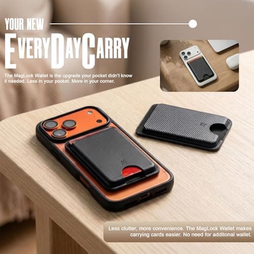 Capes Maglock Wallet, MagSafe Compatible Wallet for Android & iPhone 17/16/15/14/13/12, 3 Card Holder with Adjustable Stand, PU Leather, Black 3