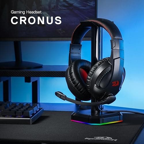 Redragon H211 Cronus Black Wired Gaming Headset, Stereo Surround Sound, Noise-Canceling Microphone, Dynamic RGB Backlight, 40 mm Drivers, Over-Ear Headphones Works for PC/PS5/XBOX/NS 2