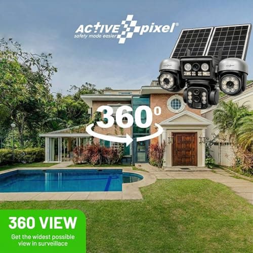 Active Pixel 4G 4MP Solar Security Outdoor 4 Camera Setup with 10X Zoom PTZ Main Lens 360° Pan Tilt | Dual Screen View | SIM Supported No WiFi CCTV | Color Night Vision | AI Motion Detection - H7 3