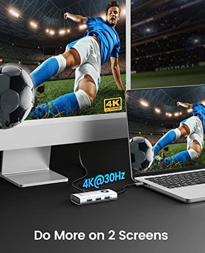 ORICO USB C Docking Station,6 in 1 USB C Dongle with HDMI 4K+PD100W+3×USB3.0,USB C Hub Multiport Adapter for MacBook/Dell/HP/Surface/Lenovo 3