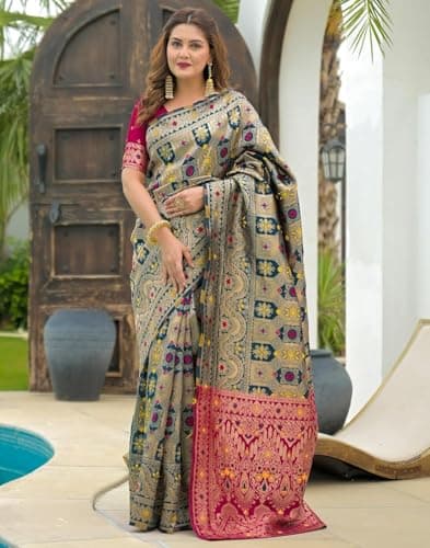 Yashika Women's Banarasi Silk Traditional Motifs Woven Saree | Navy Blue Color Saree | Women Sari | Saree_(AZ-YS-OG1-MIHIKA NAVY) 4