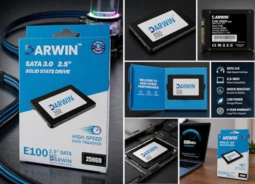 DARWIN E100 256GB SATA 3.0 | 2.5" Internal SSD |Solid State Drive | High-Speed Data Transfer | 5-Year Warranty | for Laptop & Desktop 3