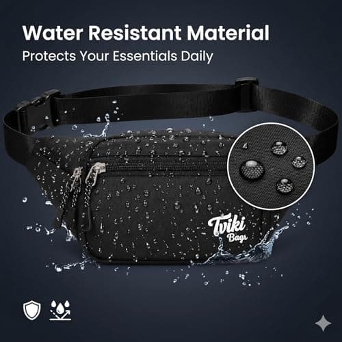 Tviki Bags - Fanny Pack/Waist Bag for Man/Waist Bag for Woman - Polyester Water Resistant Belt Bag with 10 Pockets, Adjustable Strap 32 to 46 inches for Daily Use 5