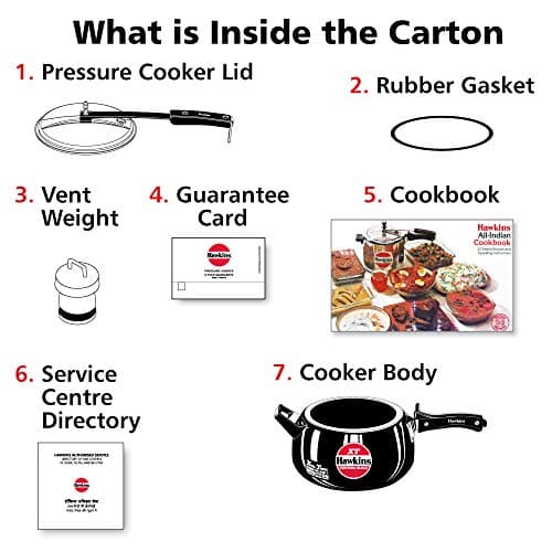 Hawkins 5 Litre Contura Black XT Pressure Cooker, Hard Anodised Inner Lid Cooker, Induction Cooker, Black 5