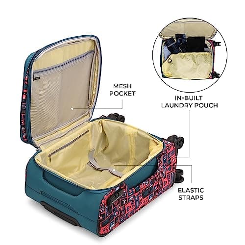 Nasher Miles India Expander Soft-Sided Polyester Cabin Luggage Teal 20 inch |55 Trolley Bag 5