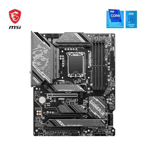 MSI Z790 Gaming Plus WiFi Motherboard, ATX - Supports 14th/13th/12th Gen Intel Core Processors, LGA 1700 - DDR5 Memory Boost 7200+MHz/OC, 1 x PCIe 5.0 x16, 4 x M.2 Gen4, 2.5G LAN, Wi-Fi 6E 2