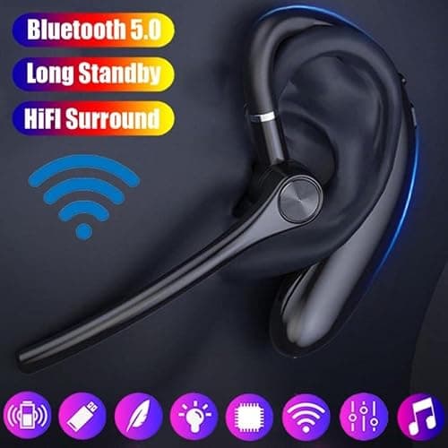 Lapras 𝐋𝐢𝐦𝐢𝐭𝐞𝐝 𝟏𝟓 𝐘𝐄𝐀𝐑𝐒 𝐖𝐀𝐑𝐑𝐀𝐍𝐓𝐘 Wireless Bluetooth Calling Headset, Professional Business Earpiece with HD Mic & Long Battery Life for Work & Travel 4