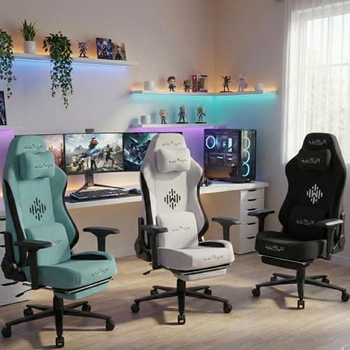 Dr Luxur® 2026 Edition Weavemonster Ergonomic Gaming Chair | Chair For Office Work | Honeycombed Fabric | Magnetic Neck Pillow | Portable Lumbar Pillow | Footrest | 4D Armrest with 180 Recline (Black) 3