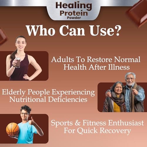 Healing Pharma - Healing Protein Powder with Multivitamins & Minerals | Protein Supplement for Energy Booster Strength, Stamina & Recovery | Chocolate Flavour - 200g 4