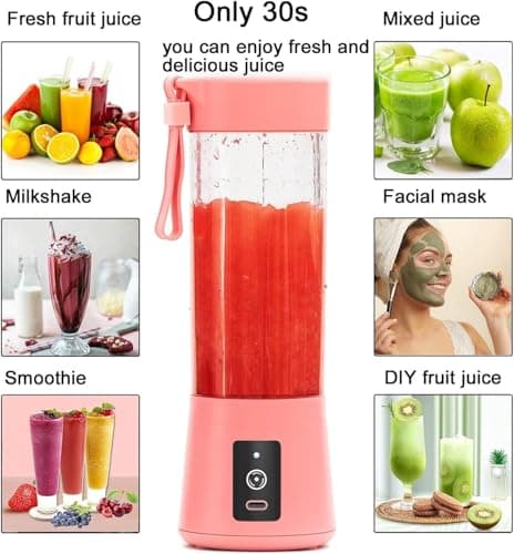 New Portable Electric Nail Drill Juicer 380ML USB Rechargeable Blender Heavy Duty Juicer, 6 Blades, Mini Handheld Fruit Hand Mixer for Home & Outdoor Use (Multicolor) 4