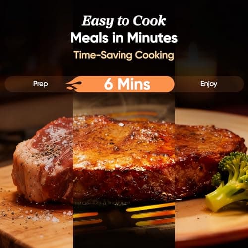 COSORI Air Fryer 5 QT (4.7 Litre) Black, 1500W Fast Cooking 9 Preset Menu, 30 Recipes Cookbook, Grill, Broil, Roast, Toast, Bake, Reheat, Defrost, Digital Touch Panel (CAF-L501) 3