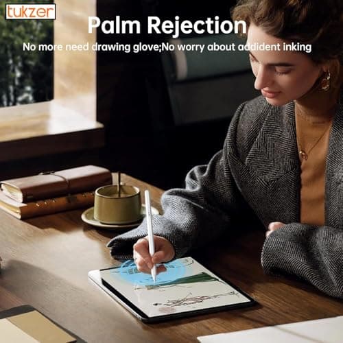 Tukzer Upgraded 2nd Gen Stylus Pen iPad Pencil, High Precision Tilt Sensor, Palm Rejection LED Indicator,TypeC Charging for iPad 2018-2024(6/7/8/9/10) Air(3/4/5) Pro11(1/2/3/4) Pro12.9 (3/4/5/6)White 2