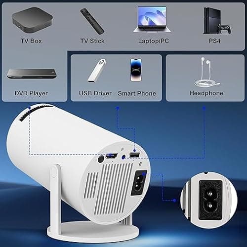 Steepify Portable Mini Projector | 720p Resolution Support with 4K Decoding | WiFi 5G & Bluetooth 5.0 | Smart Cinema Projector with Remote | Compatible with TV Stick, Android & iOS 4