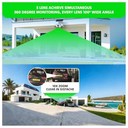 Active Pixel 4G 4MP Solar Security Camera Outdoor | 4 Camera Setup with 10X Zoom PTZ Main Lens 360° Pan Tilt | Dual Screen View | SIM Supported No WiFi CCTV | Color Night Vision | AI Motion Detection 4