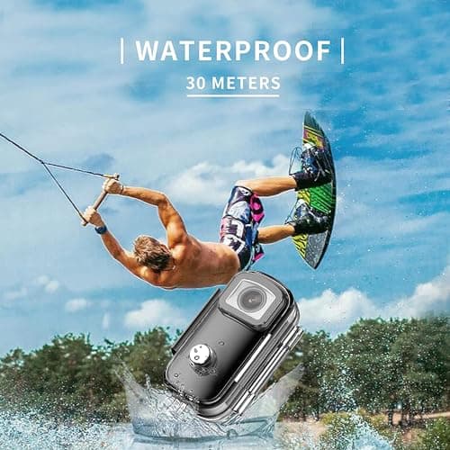 SJCAM C100+ 2K 30FPS Optical 15MP| 30M Water Resistant | Magnetic Body Wi-Fi Action Built in Camera | WiFi 2.4 GHZ | Insta Go | Body Cam | Webcam | Black,1440 Megapixels 3