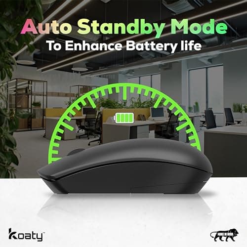 Koaty Combo of Mousepad & 2.4GHz Wireless Mouse WM115 with 10m Range, Optical Tracking, Ergonomic Design, Anti-Skid and Ultra-Smooth Mousepad 5