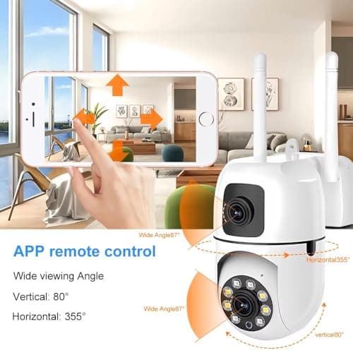 Guard Well 4+4MP Smart WiFi PTZ CCTV Camera for Home Outdoor | 360° View | Color Night Vision | Two Way Audio | Wireless Security Camera with Mobile App V380 Pro (Dual Lens Mini Dome) 5