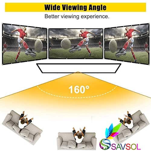 Savsol® 2023 Upgraded Projector Screen, Eyelet Screen (10 ft. (W) x 8 ft. (H) - 150" Inch) Diagonal Anti-Crease Projection Screen for Home Theater 4:03 Aspect Ratio 4