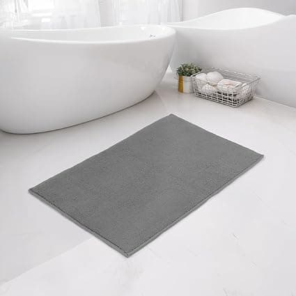 Welspun Premium Bath Mats Large for Hall, Bedroom & Living Room | Solid Design | Anti Skid | More Absorbent | Soft Feel | Machine Tufted | (2 x 3 ft, Light Grey)
