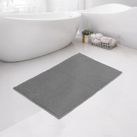 Welspun Premium Bath Mats Large for Hall, Bedroom & Living Room | Solid Design | Anti Skid | More Absorbent | Soft Feel | Machine Tufted | (2 x 3 ft, Light Grey)