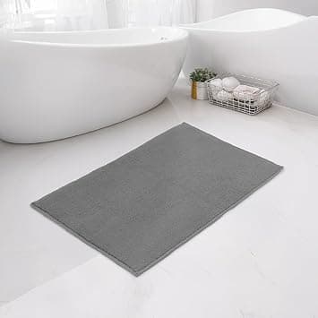 Welspun Premium Bath Mats Large for Hall, Bedroom & Living Room | Solid Design | Anti Skid | More Absorbent | Soft Feel | Machine Tufted | (2 x 3 ft, Light Grey)