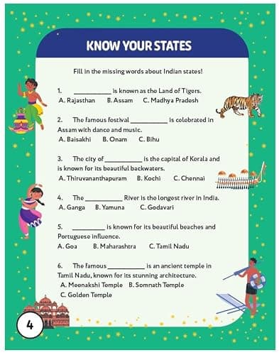 Hello India! A Fun India Activity Book: States And Union Territories 4