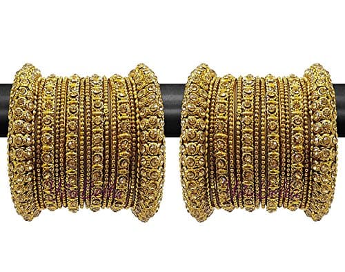 YouBella Fashion Jewellery Traditional Gold Plated Bracelet Bangles Set for Girls and Women (2.4)