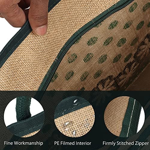 DOUBLE R BAGS Jute Eco-Friendly Tote Bag: Stylish, Spacious, and Sustainable - Perfect for Everyday Errands and Adventures! (Green, Pack of 4) 3