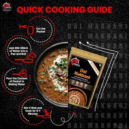 Foodspoke Ready to Eat Dal Makhani - 50gm (Pack of 1), Delicious Instant Food with No Preservatives, Very Less Oil, No Artificial Color, Easy to Prepare Meals, and Dairy Free, Ready to Cook Food 4