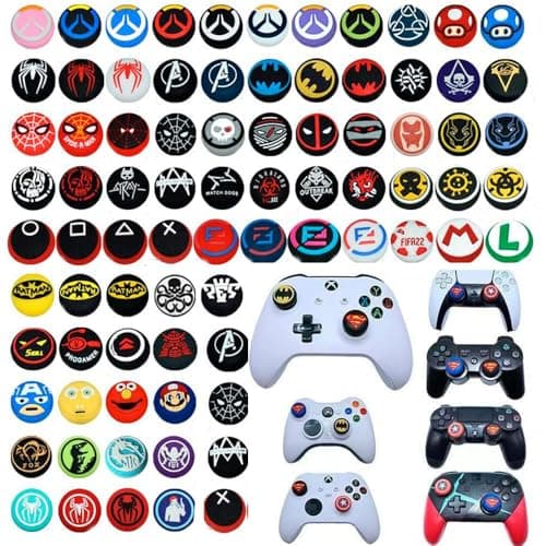 GAMENOPHOBIA Silicone Thumb Grip Caps for PS5, PS4, Xbox One & Switch Pro Controllers | Anti-Slip Joystick Covers for Improved Accuracy, Comfort & Protection (Pack of 6)