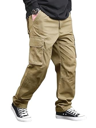 Lymio Cargo for Men | Cotton Cargo Pant | Drawstring Waist Pant (Also Available in Plus Sizes) (46-49)