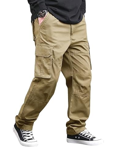 Lymio Cargo for Men | Cotton Cargo Pant | Drawstring Waist Pant (Also Available in Plus Sizes) (46-49)