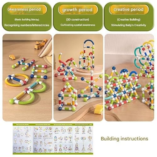 PRIME DEALS Flexible Magnetic Sticks Building Blocks for Kids Toys for Girls Toys for Boys Educational Stem Learning Magnet Stick with Balls Game Set (42 PCS) 3
