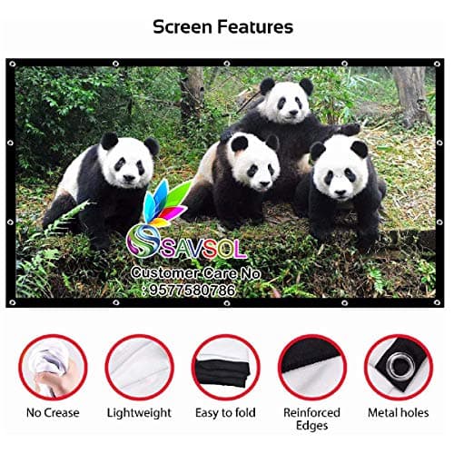 Savsol® Eyelet Screen (10 ft. (W) x 8 ft. (H) - 150" Inch) Diagonal Anti-Crease Projection Screen for Home Theater 4:03 Aspect Ratio 4