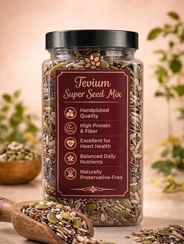 Tevium Mix Seeds | Premium Seed Mix | Chia, Flax, watermellon, Sunflower & Pumpkin Seeds | Healthy Superfood Blend | Rich in Protein & Fiber (250gm) 4