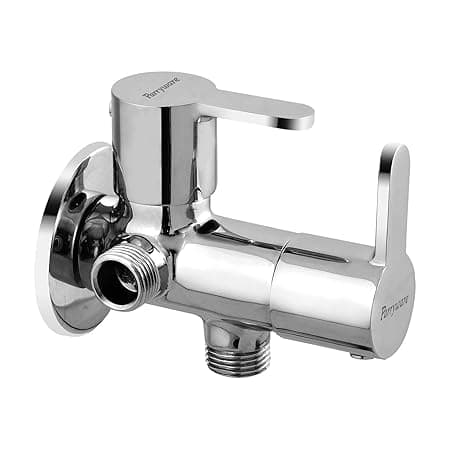 Parryware Claret Two Way Angle Valve with Wall Flange/Angle Cocke for Bathroom/water tap - Chrome Finish | 2 Way Angle Valve for Pipe Connection in Bathroom with Wall Flange | G5243A1