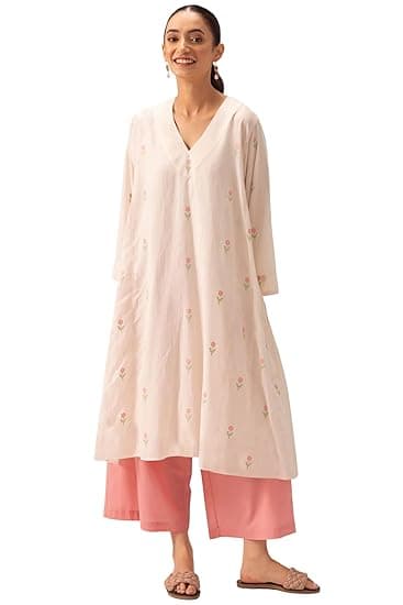 ANNI DESIGNER Women's Rayon Viscose A-Line Printed Co-Ord Set with Palazzo | Kurta Set for Women | A-Line Kurti Co-Ord Set | Printed Kurti Palazzo | Women Kurta Set