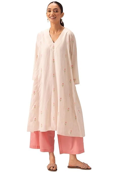 ANNI DESIGNER Women's Rayon Viscose A-Line Printed Co-Ord Set with Palazzo | Kurta Set for Women | A-Line Kurti Co-Ord Set | Printed Kurti Palazzo | Women Kurta Set