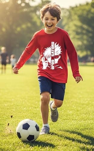 Gojo Satoru Split Face Printed Cotton Full Sleeve T-Shirt for Kids-G7 Red 5