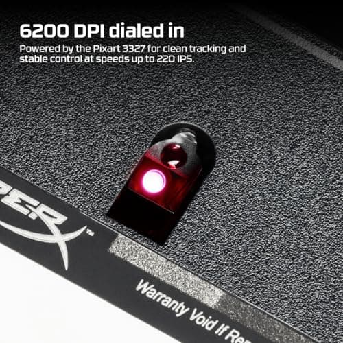 HyperX Pulsefire Core RGB USB Gaming Mouse, Up to 6200 DPI, Pixart 3327 Optical Sensor, 87gm Lightweight, 20Mn Clicks, 7 Programmable Buttons, 1K Hz Polling Rate, 24 Months Warranty - Black [4P4F8AA] 4