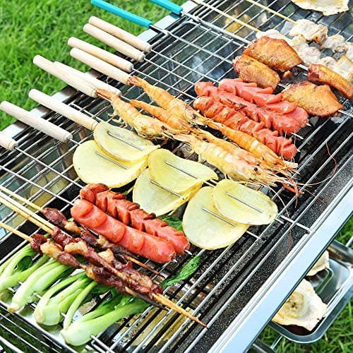 Matiko Portable Charcoal Grill, (47cm) Stainless Steel Barbecue Grill Camping Smoker Grill for Outdoor Cooking Picnic Outdoor Garden Charcoal BBQ Grills Party 3