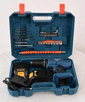 21V Cordless Impact Drill, 35Nm Torque, 10MM Keyless Chuck, 2-Speed, Li-ion Batteries, for Workshop and Construction