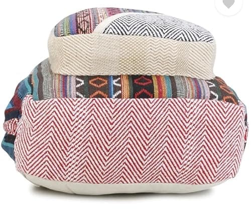 Natural Handmade Himalayan Hemp Backpack for Men & Women | Large Multi Pocket Eco-Friendly Rucksack for School, Travel, Hiking, Festival | Vegan Boho Backpack from Nepal | 3