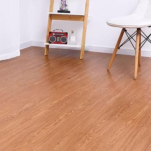 HAPPYMATES Wood Grain Peel and Stick Thickened 1.5mm Vinyl Flooring Roll – Waterproof Self Adhesive Floor & Wall Sticker, Foam Tile Wallpaper for Kitchen, Bathroom, and Home Decor (24 X 50 inch) 2