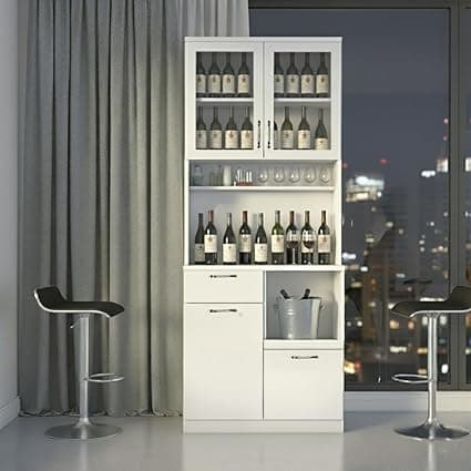 Alpine Willow Crockery Cabinet I Kitchen Cabinet I Bar Cabinet I Multi Purpose Cabinet for Kitchen I Cabinets for Living Room I Crockery Unit I Pantry Unit I Microwave Unit I Hutch