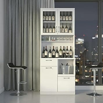 Alpine Willow Crockery Cabinet I Kitchen Cabinet I Bar Cabinet I Multi Purpose Cabinet for Kitchen I Cabinets for Living Room I Crockery Unit I Pantry Unit I Microwave Unit I Hutch