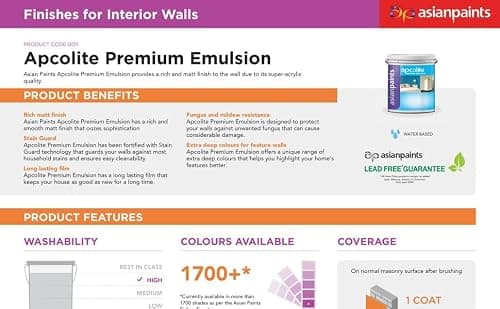 Asian Paint Apcolite Premium Emulsion White Interior/Exterior Emulsion – Smooth Finish | Wide Colour Range, Washable | 4 Liter (White) 4