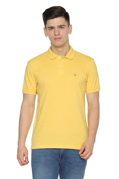 Allen Solly Men’s Polo T‑Shirt | Comfortable Rich Cotton Blend, Band Collar, Regular Fit | Stylish & Premium All Day Wear